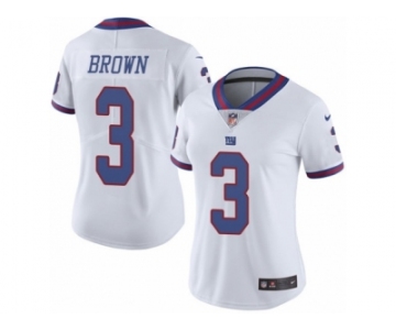 Women's Nike New York Giants #3 Josh Brown Limited White Rush NFL Jersey