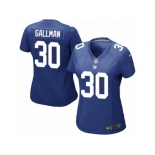 Women's Nike New York Giants #30 Wayne Gallman Game Royal Blue Team Color NFL Jersey