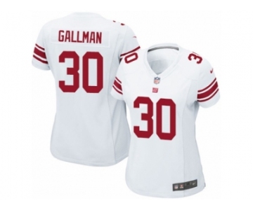 Women's Nike New York Giants #30 Wayne Gallman Game White NFL Jersey