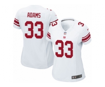 Women's Nike New York Giants #33 Andrew Adams Limited White NFL Jersey