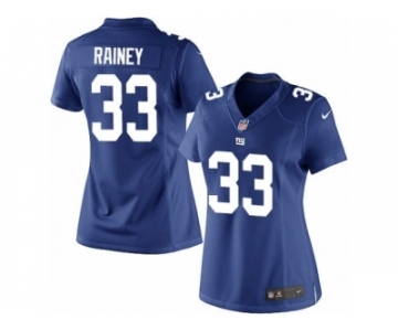 Women's Nike New York Giants #33 Bobby Rainey Limited Royal Blue Team Color NFL Jersey