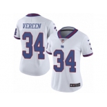 Women's Nike New York Giants #34 Shane Vereen Limited White Rush NFL Jersey