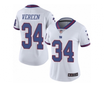 Women's Nike New York Giants #34 Shane Vereen Limited White Rush NFL Jersey