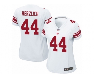 Women's Nike New York Giants #44 Mark Herzlich Game White NFL Jersey