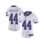 Women's Nike New York Giants #44 Mark Herzlich Limited White Rush NFL Jersey