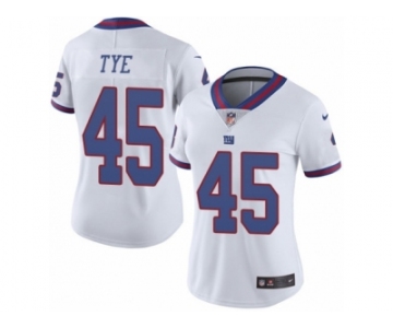 Women's Nike New York Giants #45 Will Tye Limited White Rush NFL Jersey