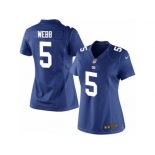 Women's Nike New York Giants #5 Davis Webb Limited Royal Blue Team Color NFL Jersey