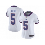 Women's Nike New York Giants #5 Davis Webb Limited White Rush NFL Jersey