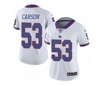 Women's Nike New York Giants #53 Harry Carson Limited White Rush NFL Jersey