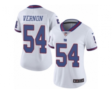 Women's Nike New York Giants #54 Olivier Vernon Limited White Rush NFL Jersey