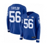 Women's Nike New York Giants #56 Lawrence Taylor Limited Royal Blue Therma Long Sleeve NFL Jersey