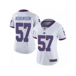 Women's Nike New York Giants #57 Keenan Robinson Limited White Rush NFL Jersey