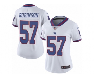 Women's Nike New York Giants #57 Keenan Robinson Limited White Rush NFL Jersey