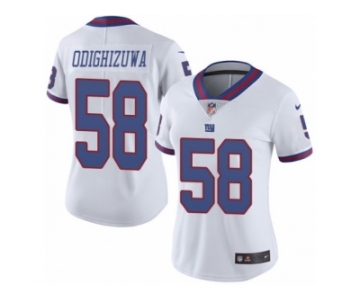 Women's Nike New York Giants #58 Owa Odighizuwa Limited White Rush NFL Jersey