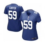 Women's Nike New York Giants #59 Lorenzo Carter Game Royal Blue Team Color NFL Jersey