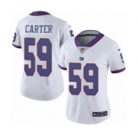 Women's Nike New York Giants #59 Lorenzo Carter Limited White Rush Vapor Untouchable NFL Jersey