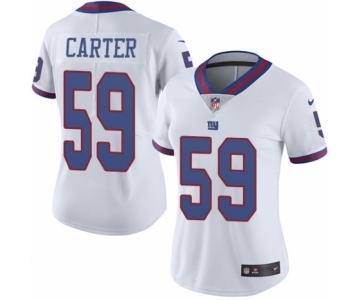 Women's Nike New York Giants #59 Lorenzo Carter Limited White Rush Vapor Untouchable NFL Jersey