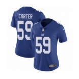 Women's Nike New York Giants #59 Lorenzo Carter Royal Blue Team Color Vapor Untouchable Elite Player NFL Jersey