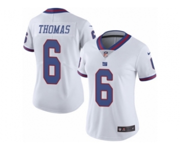 Women's Nike New York Giants #6 Logan Thomas Limited White Rush NFL Jersey