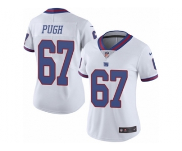 Women's Nike New York Giants #67 Justin Pugh Limited White Rush NFL Jersey