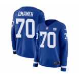 Women's Nike New York Giants #70 Patrick Omameh Limited Royal Blue Therma Long Sleeve NFL Jersey