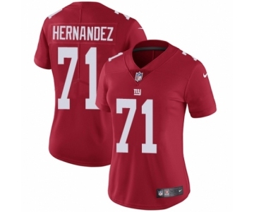 Women's Nike New York Giants #71 Will Hernandez Red Alternate Vapor Untouchable Limited Player NFL Jersey