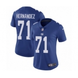 Women's Nike New York Giants #71 Will Hernandez Royal Blue Team Color Vapor Untouchable Elite Player NFL Jersey