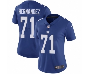 Women's Nike New York Giants #71 Will Hernandez Royal Blue Team Color Vapor Untouchable Elite Player NFL Jersey