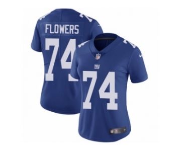 Women's Nike New York Giants #74 Ereck Flowers Vapor Untouchable Limited Royal Blue Team Color NFL Jersey