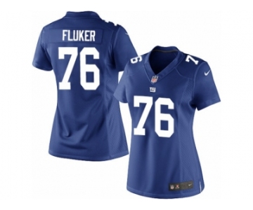 Women's Nike New York Giants #76 D.J. Fluker Limited Royal Blue Team Color NFL Jersey