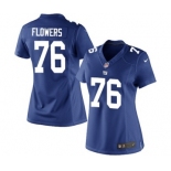 Women's Nike New York Giants #76 Ereck Flowers Royal Blue Team Color NFL Jersey