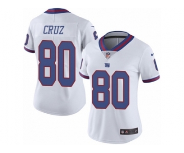 Women's Nike New York Giants #80 Victor Cruz Limited White Rush NFL Jersey