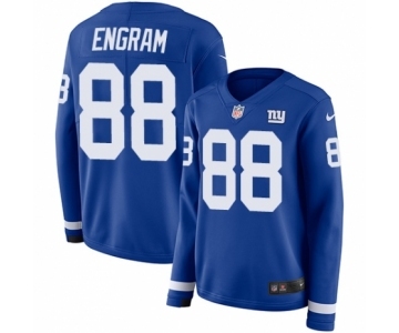 Women's Nike New York Giants #88 Evan Engram Limited Royal Blue Therma Long Sleeve NFL Jersey