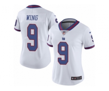 Women's Nike New York Giants #9 Brad Wing Limited White Rush NFL Jersey