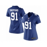 Women's Nike New York Giants #91 Kelvin Sheppard Limited Royal Blue Team Color NFL Jersey