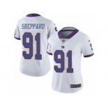 Women's Nike New York Giants #91 Kelvin Sheppard Limited White Rush NFL Jersey