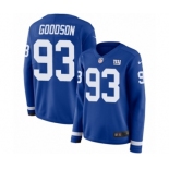 Women's Nike New York Giants #93 B.J. Goodson Limited Royal Blue Therma Long Sleeve NFL Jersey