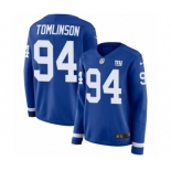 Women's Nike New York Giants #94 Dalvin Tomlinson Limited Royal Blue Therma Long Sleeve NFL Jersey