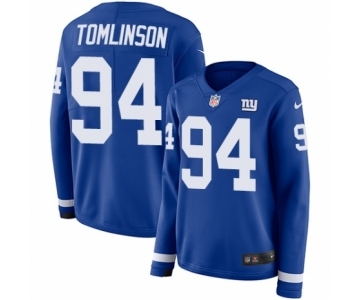 Women's Nike New York Giants #94 Dalvin Tomlinson Limited Royal Blue Therma Long Sleeve NFL Jersey