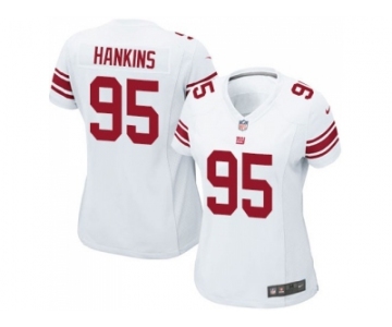 Women's Nike New York Giants #95 Johnathan Hankins Elite White Jersey