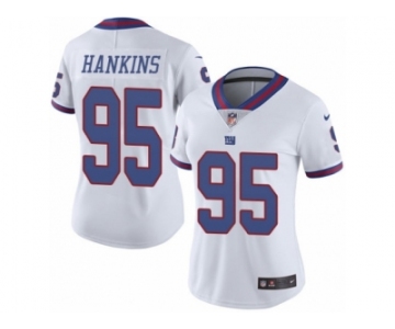 Women's Nike New York Giants #95 Johnathan Hankins Limited White Rush NFL Jersey