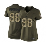 Women's Nike New York Giants #98 Damon Harrison Limited Green Salute to Service NFL Jersey