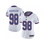 Women's Nike New York Giants #98 Damon Harrison Limited White Rush NFL Jersey