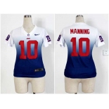 nike women nfl jerseys new york giants #10 eli manning white-blue[nike drift fashion][second version]