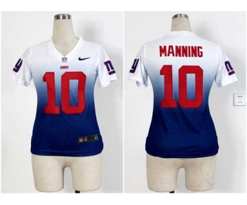 nike women nfl jerseys new york giants #10 eli manning white-blue[nike drift fashion][second version]