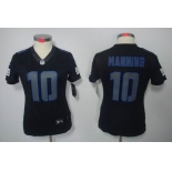 nike women nfl jerseys new york giants #10 manning black[nike impact limited]