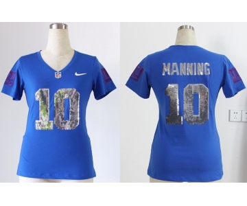 nike women nfl jerseys new york giants #10 manning blue[刺绣亮片]