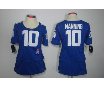 nike women nfl jerseys new york giants #10 manning blue[breast cancer awareness]