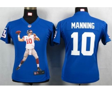 nike women nfl jerseys new york giants #10 manning blue[portrait fashion]