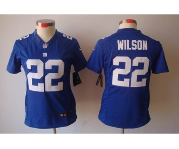 nike women nfl jerseys new york giants #22 wilson white[nike limited]